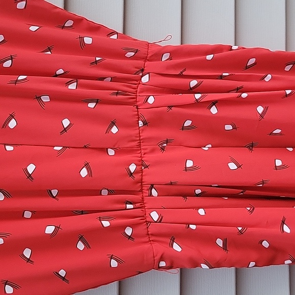 VINTAGE SUNSHINE STARSHINE WOMENS RED DRESS SIZE 16 - Picture 4 of 10